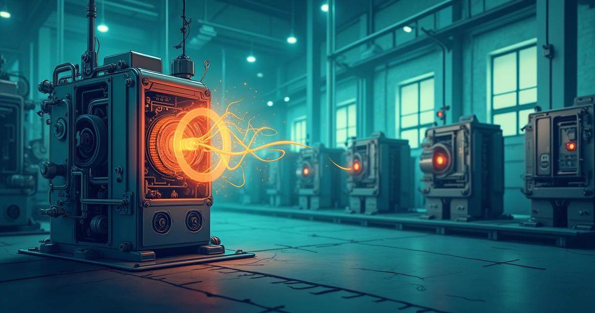 Ilustração de um contator industrial