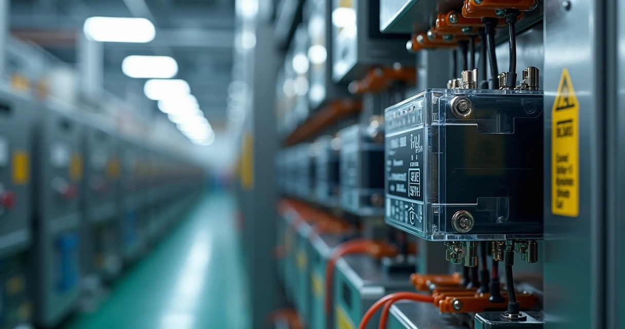 Relé de estado sólido instalado em painel elétrico industrial com cabos e componentes ao redor