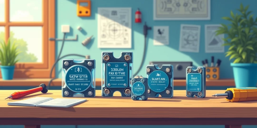 :relé de estado sólido em um ambiente de trabalho moderno e tecnológico.